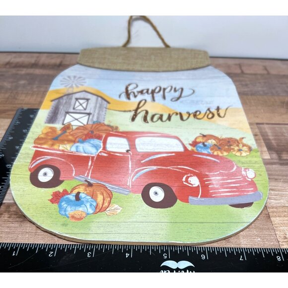 Happy Harvest Wooden Wall Hanging Sign Rustic Fall Decor - Picture 4 of 4
